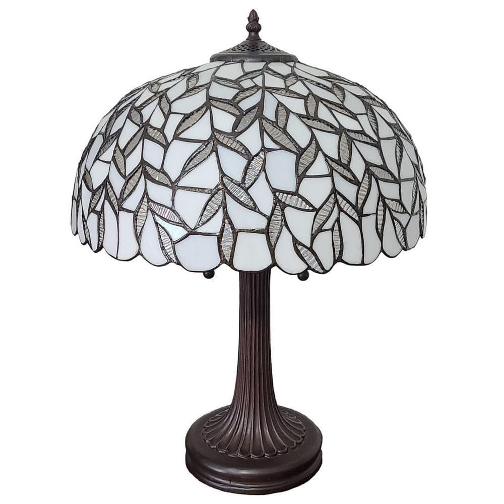Amora Lighting Tiffany Style Peacock Design Table Lamp 24" Tall