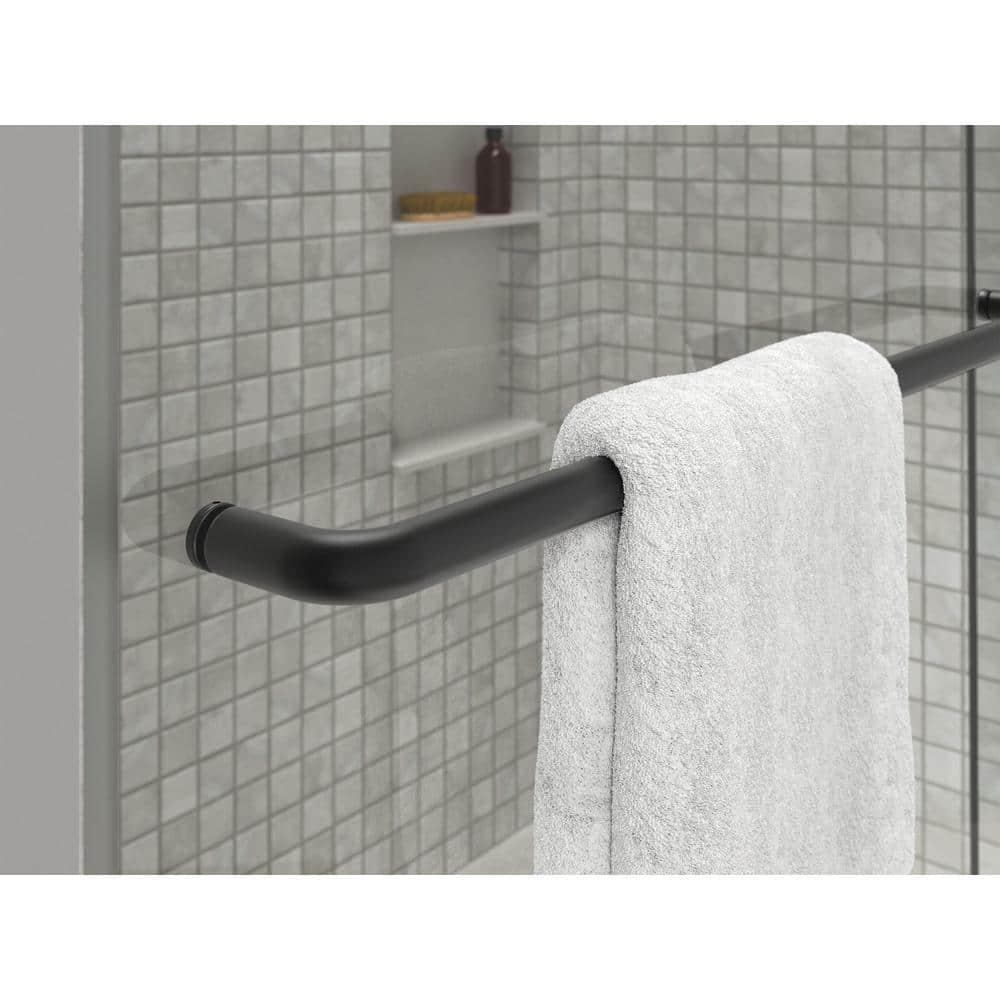 Elate Tall Sliding Shower Door, 75-1/2-In H X 44-1/4 - 47-5/8-In W, With Heavy 5/16-In Thick Crystal Clear Glass