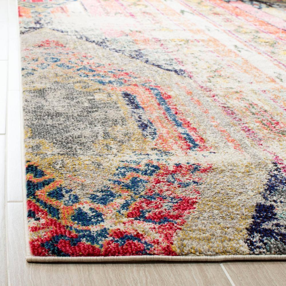 SAFAVIEH Monaco Risto Abstract Area Rug, Light Grey/Multi, 12' x 18'