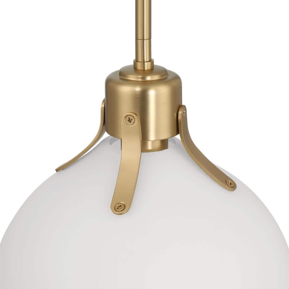 Robert Stevenson Lighting Delano Industrial Metal and Etched Glass Ceiling Light Gold and White: ETL Listed, 1-Way Dome Fixture