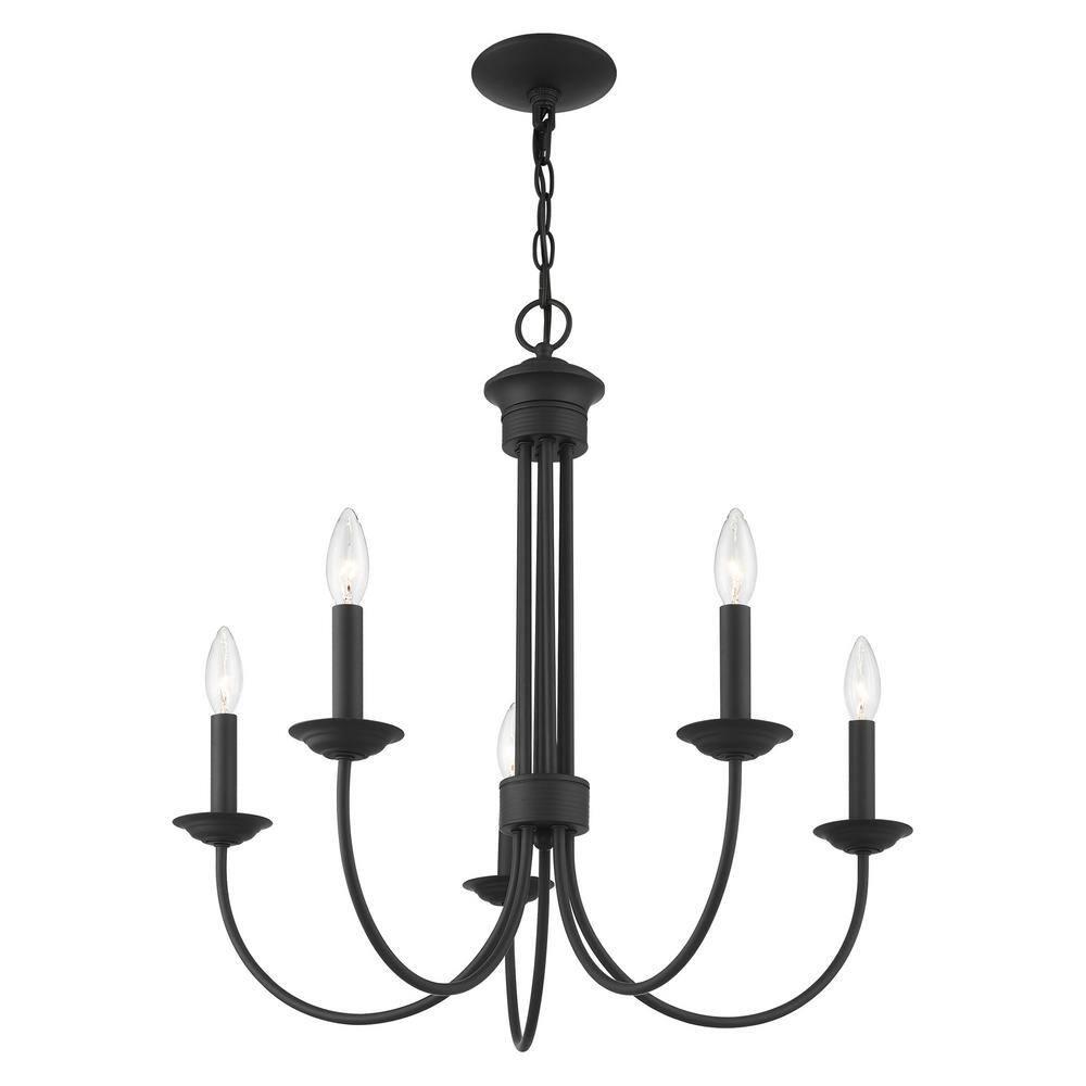 Livex Lighting Estate 5 - Light Chandelier in  Black