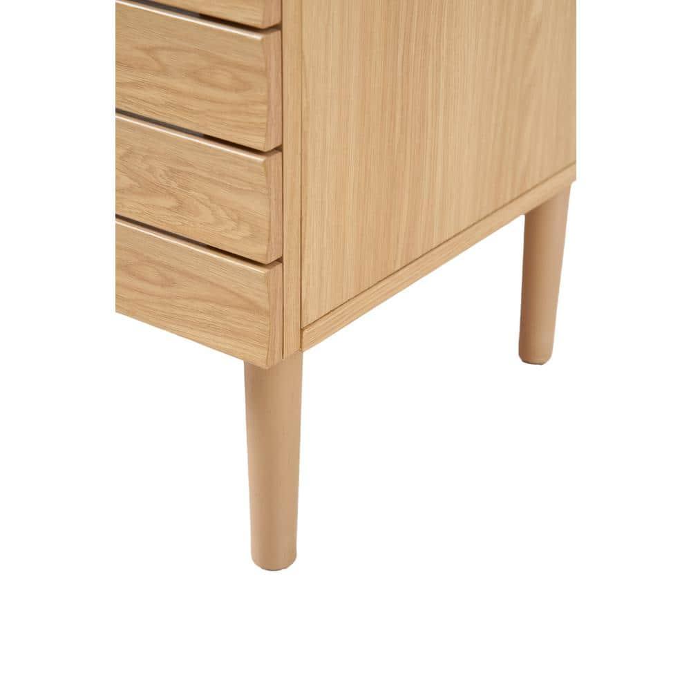 Aubert 24" Slat Modern Farmhouse 2-Shelf Bath Vanity Cabinet Only (Sink Basin not Included)