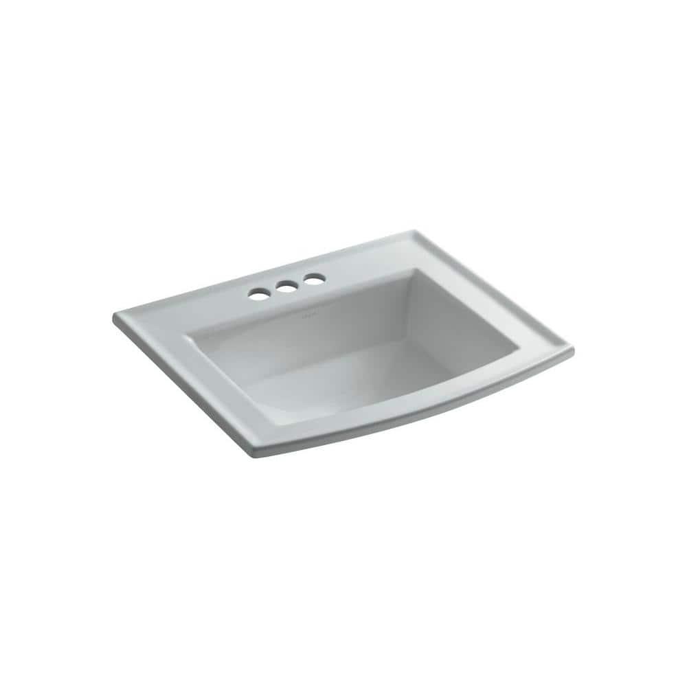 Archer® Vitreous China Rectangular Drop-In Bathroom Sink with Overflow
