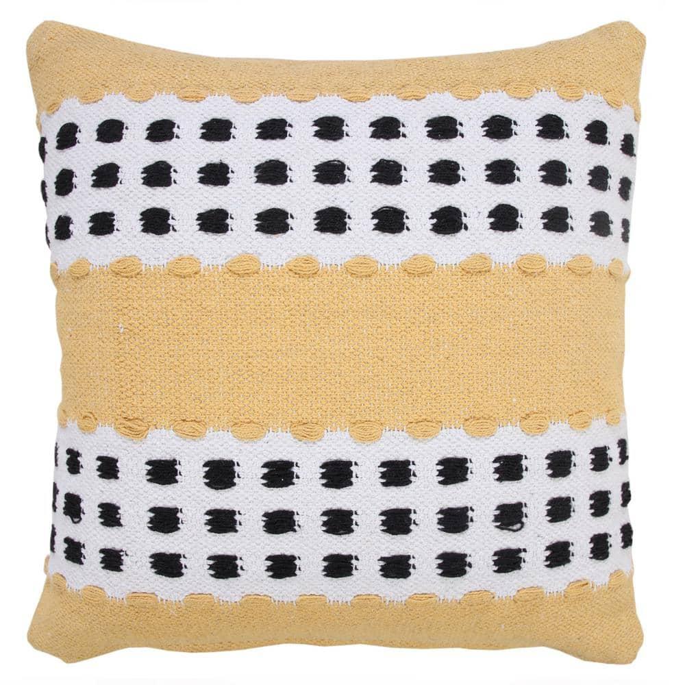LR Home Metropolitan Woven Dash Grid Striped Throw Pillow