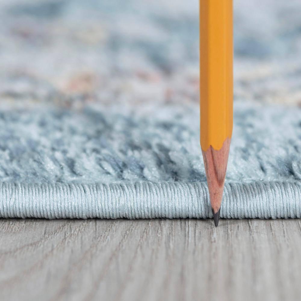 Tayse Wakefield 5 x 8 (ft) Loomed Polypropylene Gray Blue Rectangular Indoor Area rug