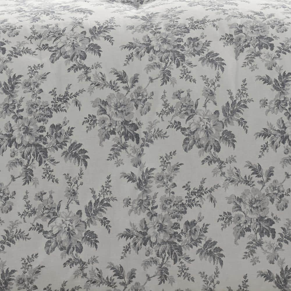 Laura Ashley Laura Ashley Annalise Floral Grey Cotton Bonus Comforter Set