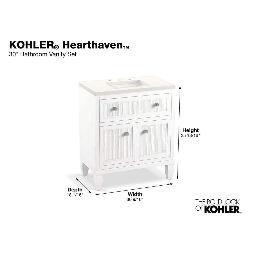 Hearthaven 30'' Free Standing Single Bathroom Vanity Cabinet with Sink and Quartz Top