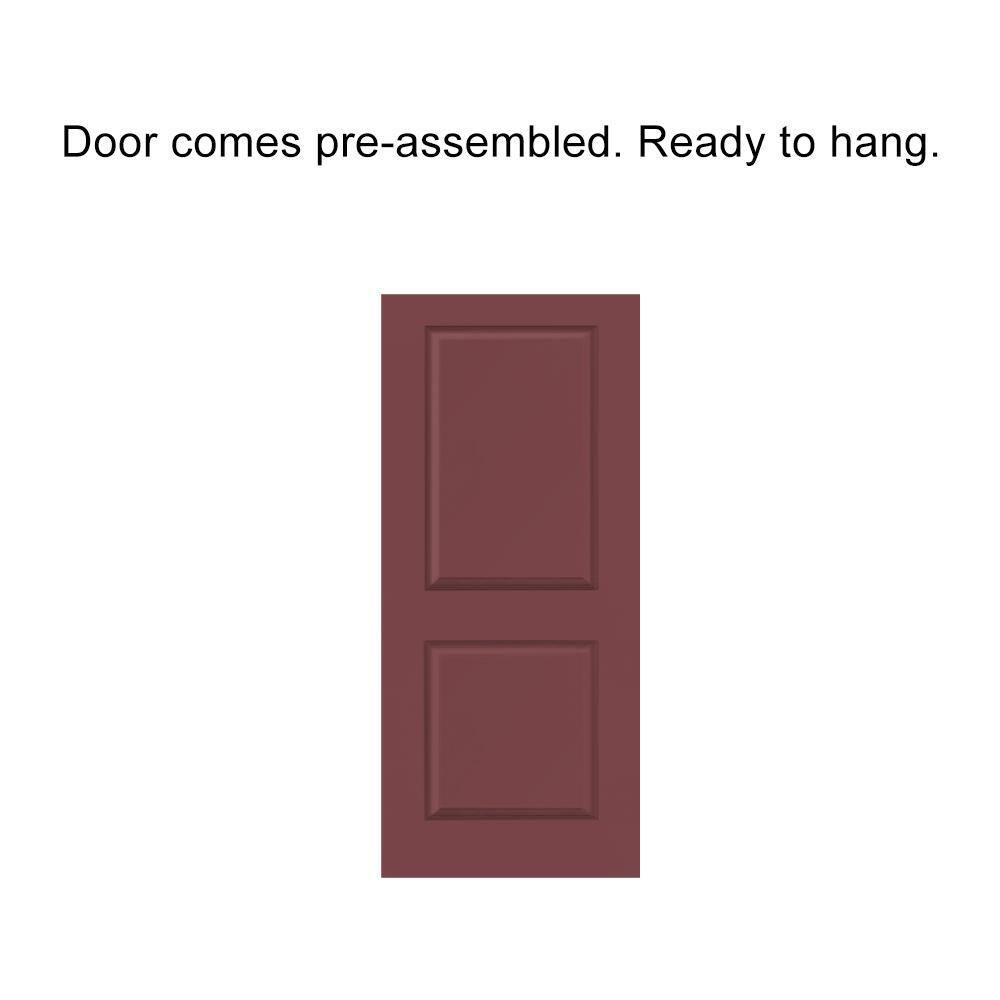 Calhome 80'' Hollow Paneled Painted with Installation Hardware Kit Barn Door