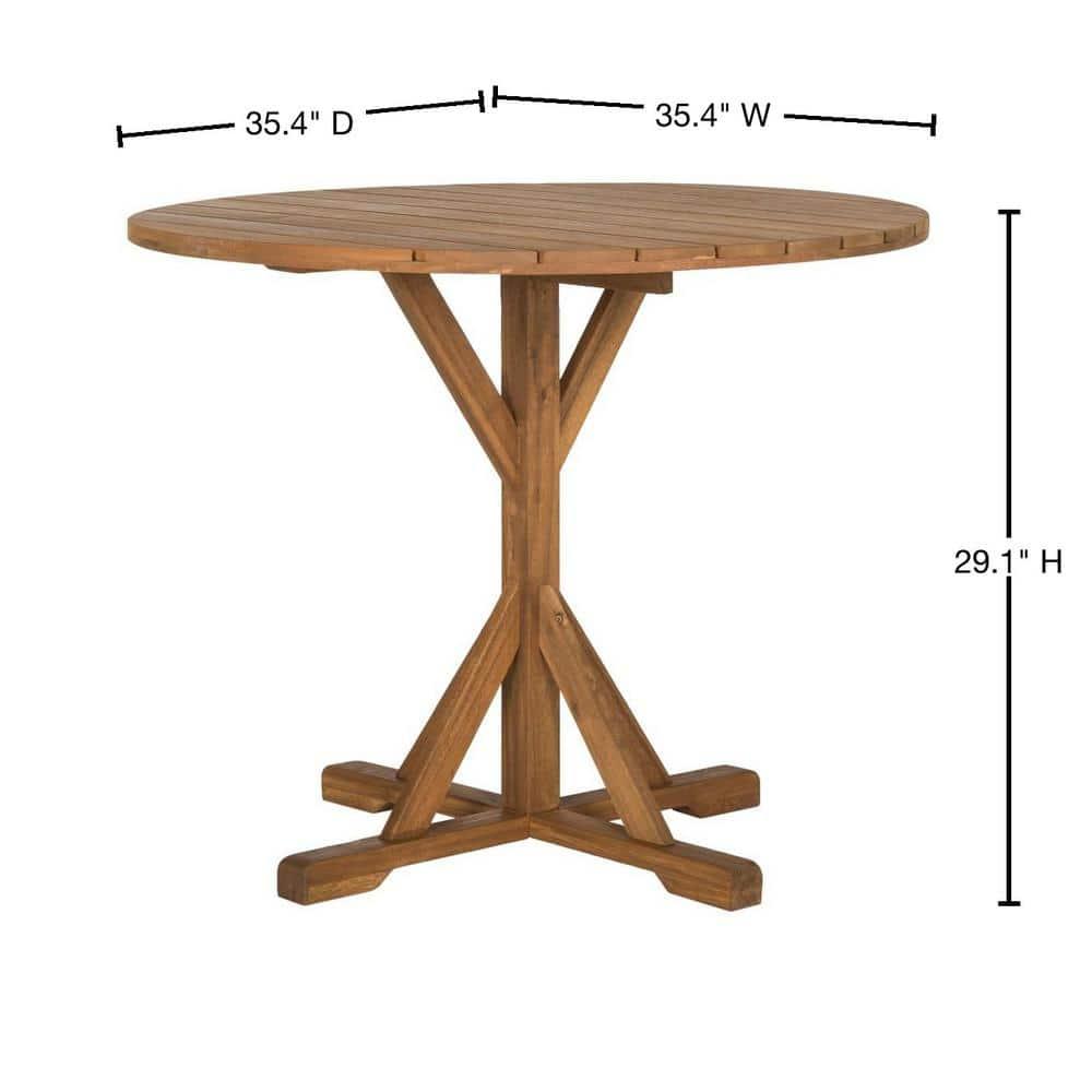 Arcata Round Table - Indoor/Outdoor - PAT6735 - Natural - Safavieh