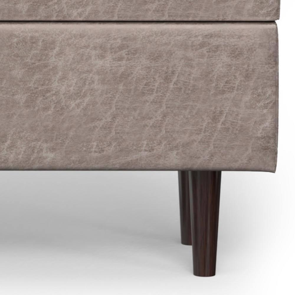 Simpli Home Shay 48"W Upholstered Storage Ottoman with Lift Top and Tufted Detailing