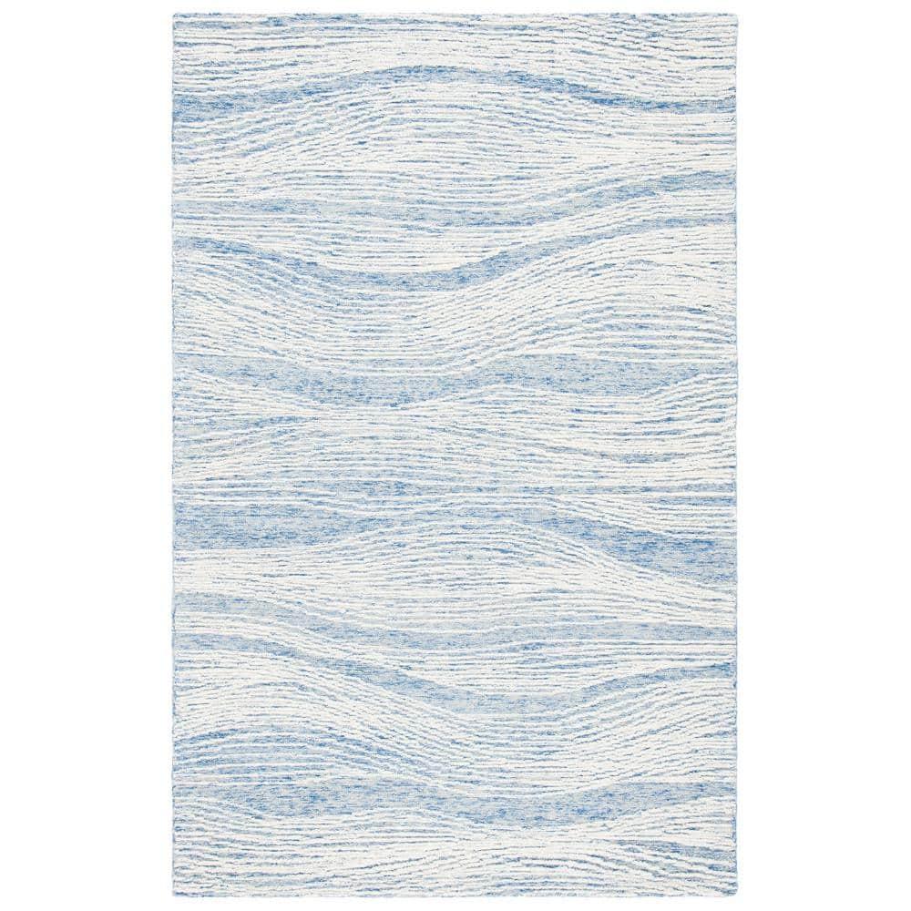 SAFAVIEH Metro Bridget Abstract Area Rug, Blue/Ivory, 4' x 6'