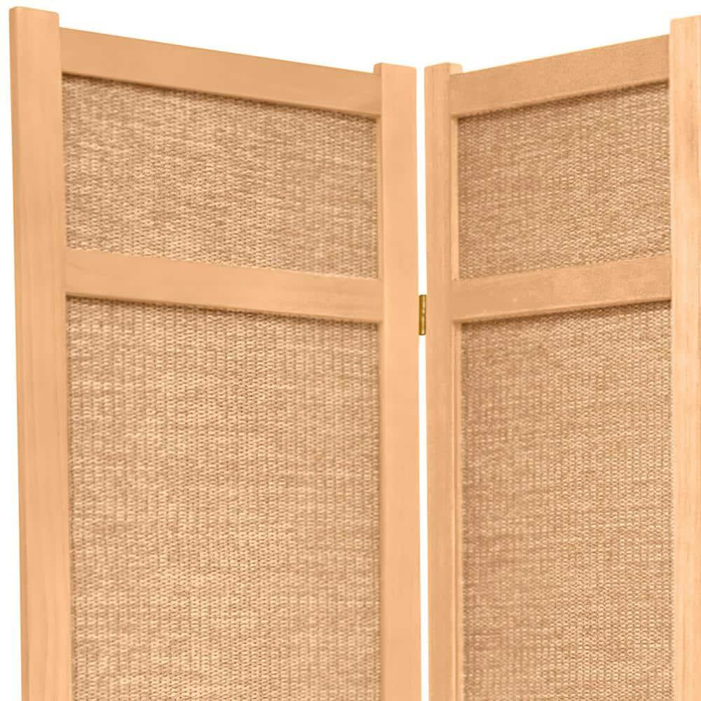 Oriental Furniture 7 Ft Tall Jute Shoji Screen, natural, 3 panel
