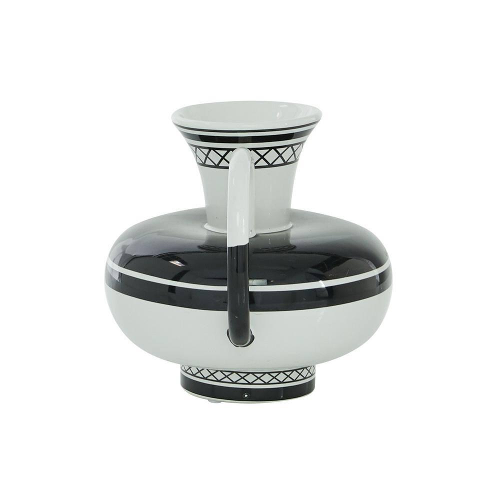 Ceramic Decorative White Vase with Handles