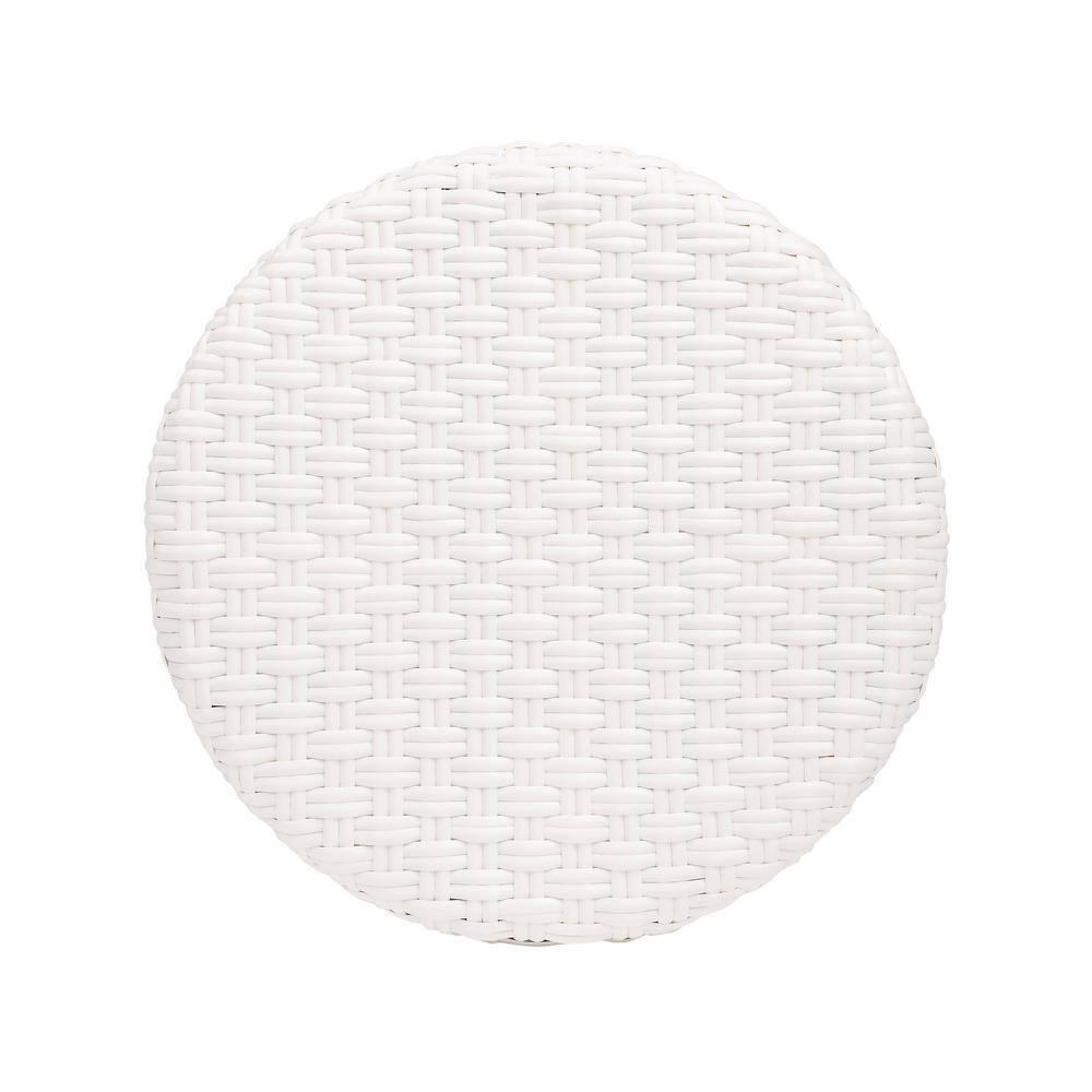 Butler Specialty Company Tobias Round Rattan 30" Bar Stool - Glossy White