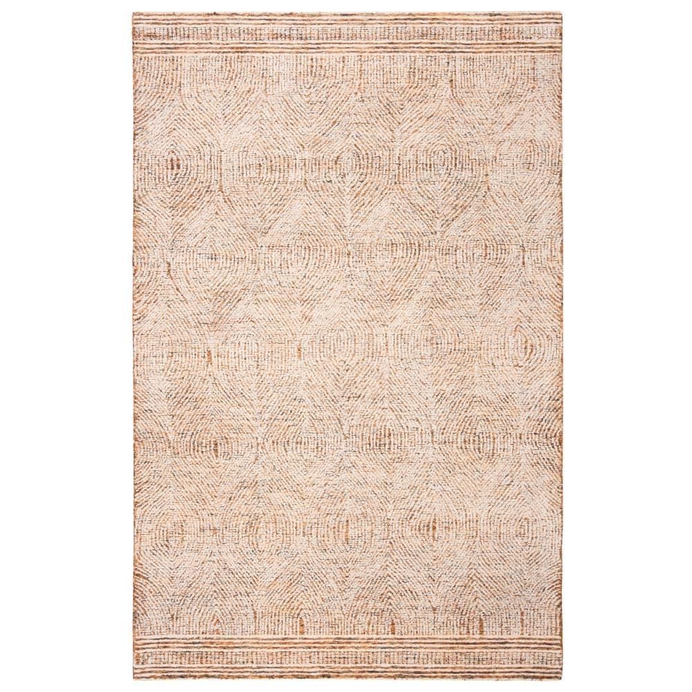 Abstract ABT340 Handmade Indoor Area Rug - Ivory/Rust - 8'x10' - Safavieh