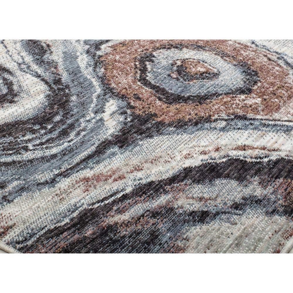 Mason Brooks Cressida CA10A River Reflection Abstract Contemporary Gray Area Rug for Dining Room Rug Neutral Rug Living Room Rug Kitchen, 2'6" x 8'