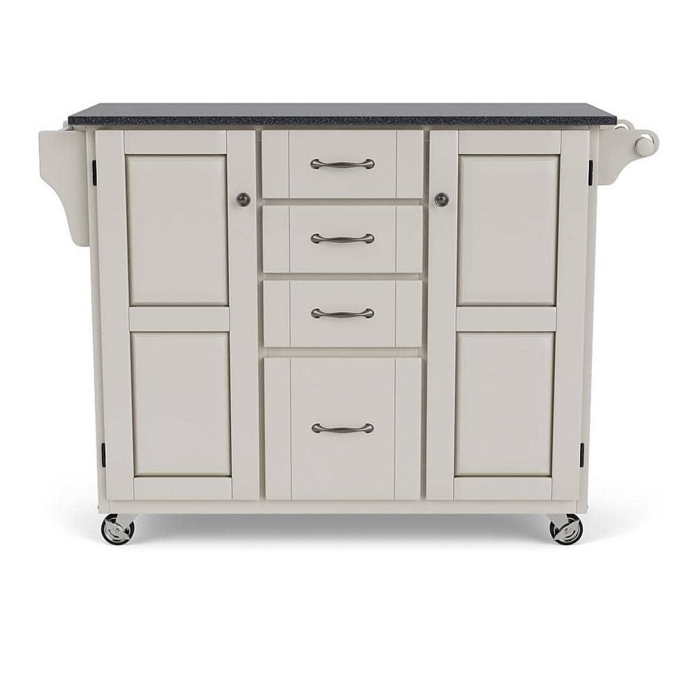 Homestyles Create-a-Cart Wood Rolling Kitchen Cart in Off White