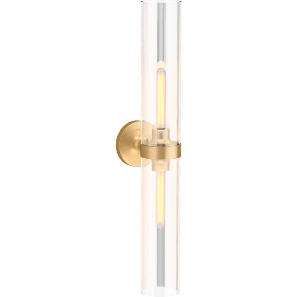 Purist™ 2 Light Indoor Bathroom Vanity Light Fixture, UL Listed