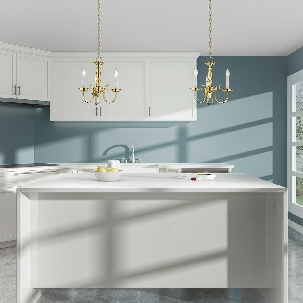 Livex Lighting Williamsburgh 3 - Light Chandelier in  Polished Brass