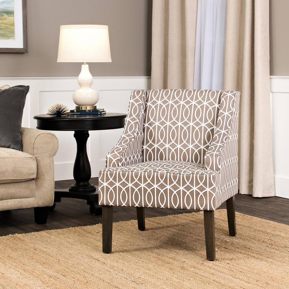 Classic Swoop Accent Armchair Brindle Gray- HomePop