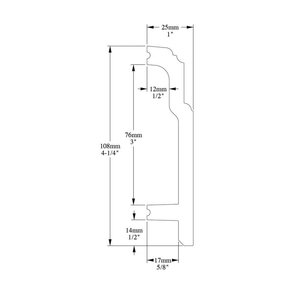 Architectural Products by Outwater L.L.C. Plastic 1" Thick 4.25" Wide 78.75" Length T-Molding in White | Wayfair