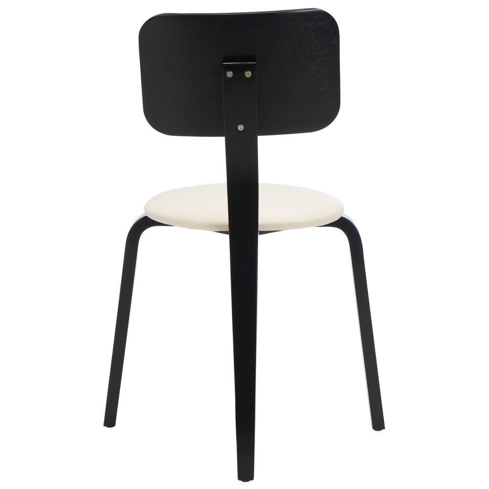 Jo Upholstered Stackable Dining Chair (Set Of 2) - Black/Creme - Safavieh