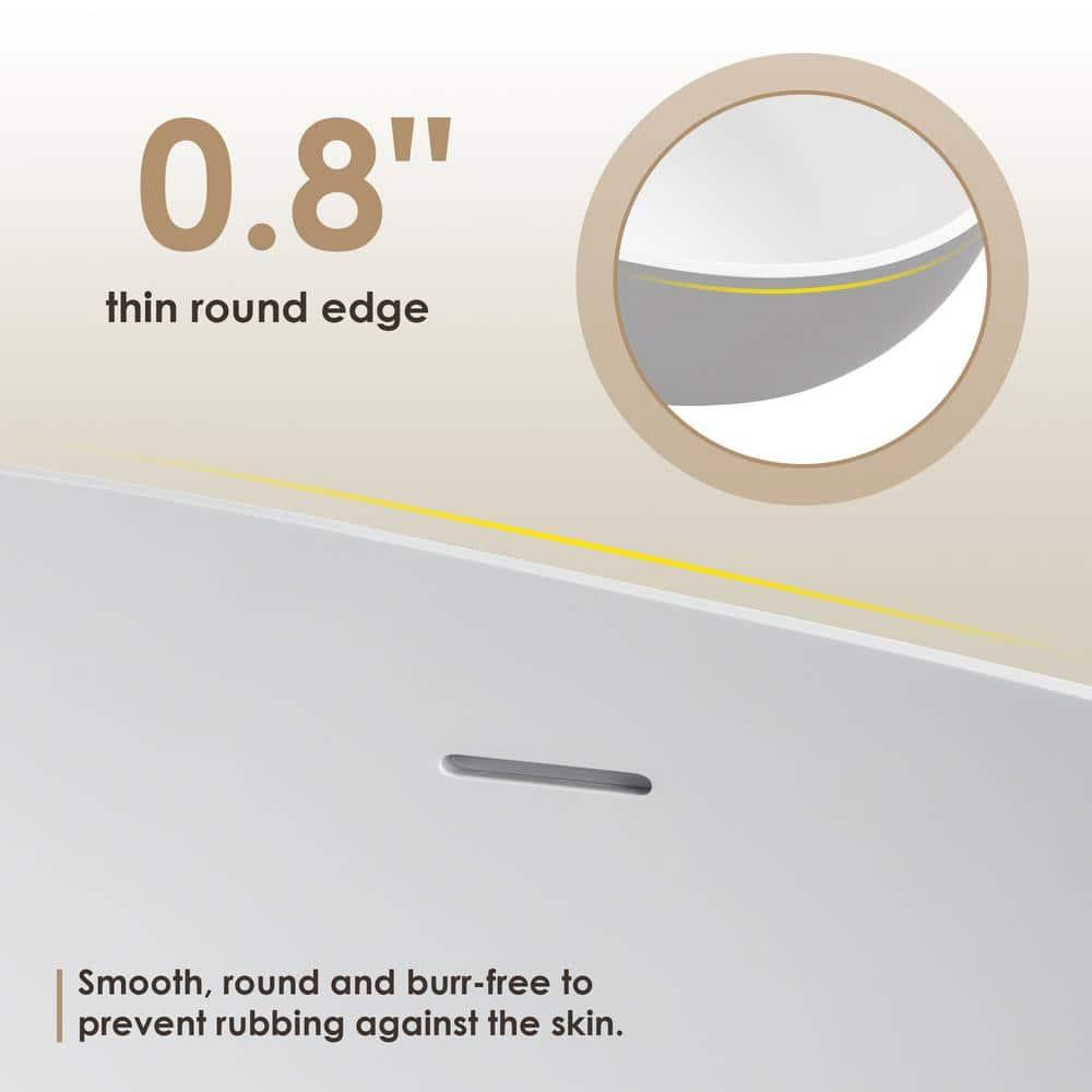 Altair Euston 65'' x 29.9'' Freestanding Soaking Stone Rein Bathtub 53165-BAT-MW