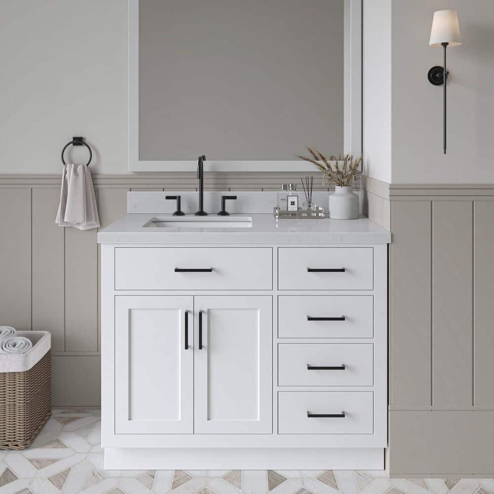 Ariel T042slcqrvo Hepburn 42" Free Standing Single Basin Vanity Set - White