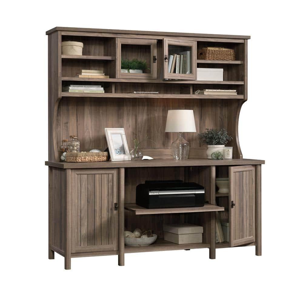 Sauder Costa Cabinet w/Pull-Out Printer Tray, Washed Walnut Finish