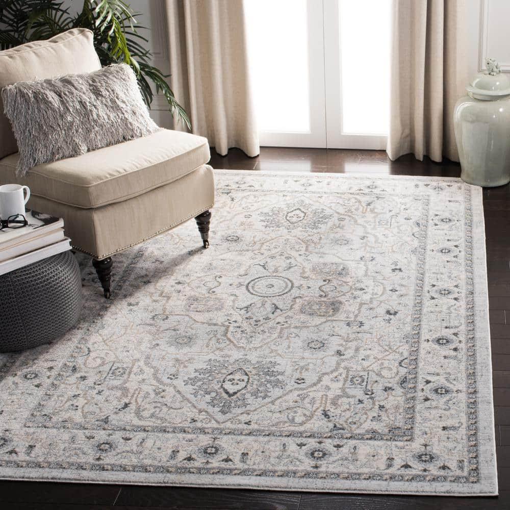 Isabella ISA936 Power Loomed Area Rug - Light Grey/Grey - 8'x10' - Safavieh
