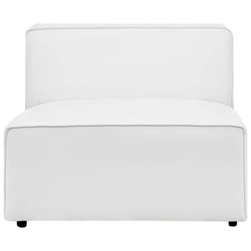 Modway Mingle Vegan Leather Armless Chair in White