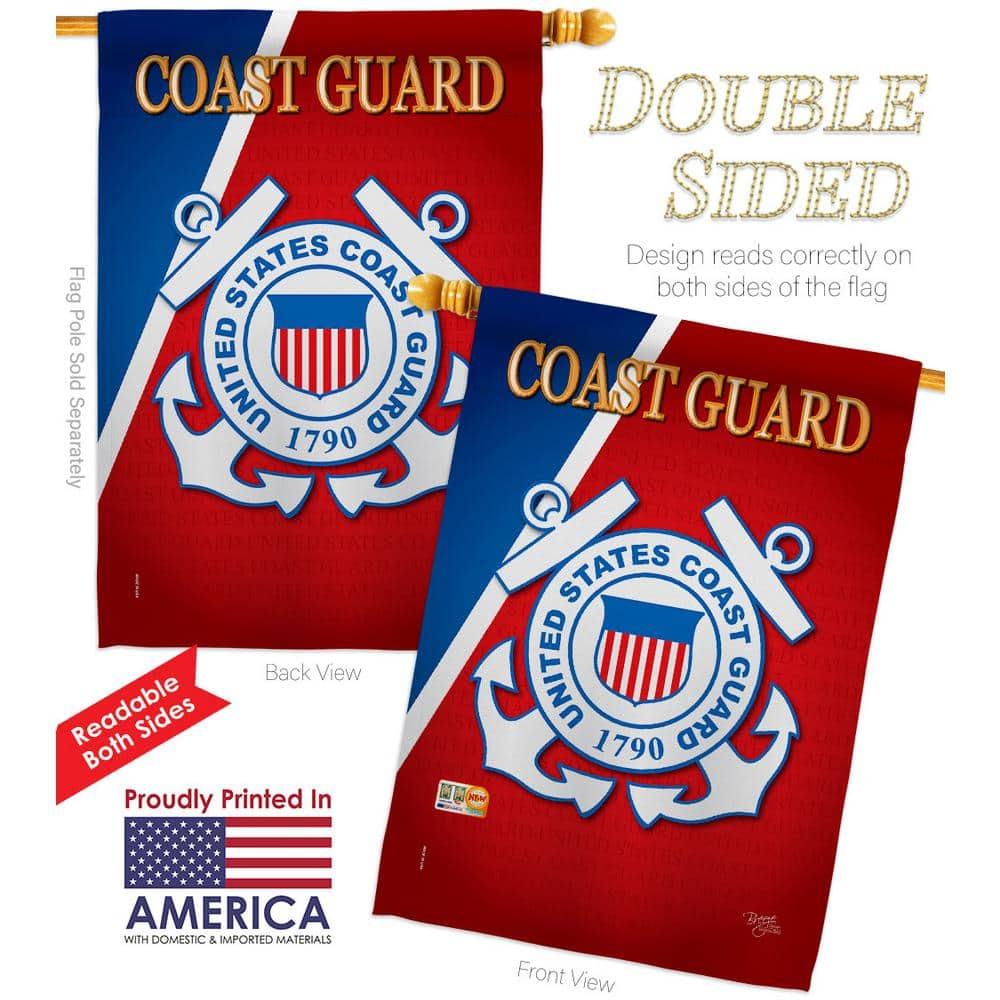 Breeze Decor H108056-BO Coast Guard Americana Military Impressions Decorative Vertical 28" x 40" Double Sided House Flag