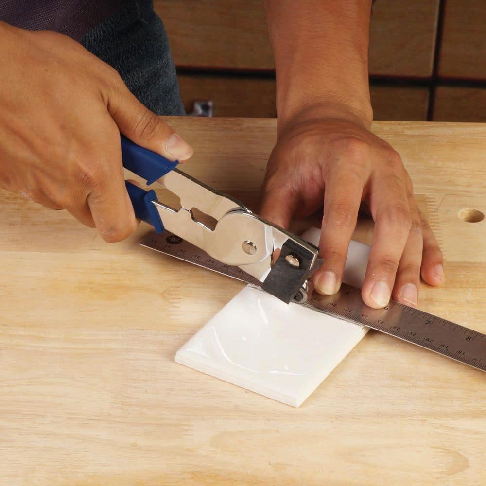 QEP Blue Steel Handheld Tile Cutter with Comfort Grip