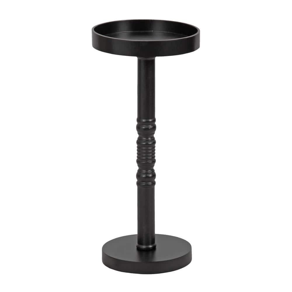 Kate and Laurel Bellport Pedestal End Table, 10x10x22, Black