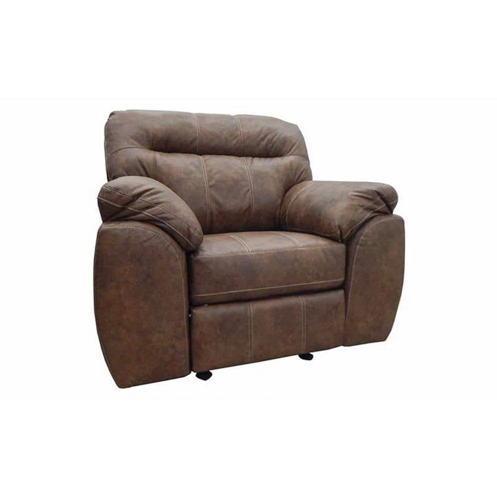 American Furniture Classics Model 8-03RR-A353V5 Rocker Recliner Chair in Brown Faux Leather