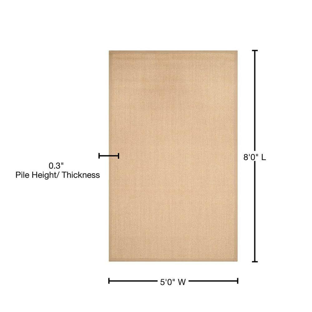 Natural Fiber NF141 Power Loomed Indoor Area Rug - Maize/Linen - 5'x8' - Safavieh.