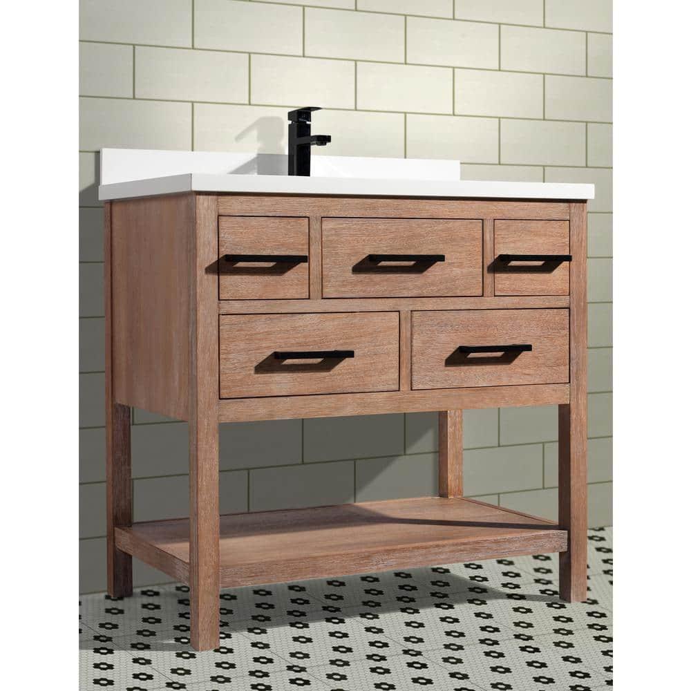 Ari Kitchen & Bath Betty 36'' Single Bathroom Vanity with Quartz Top
