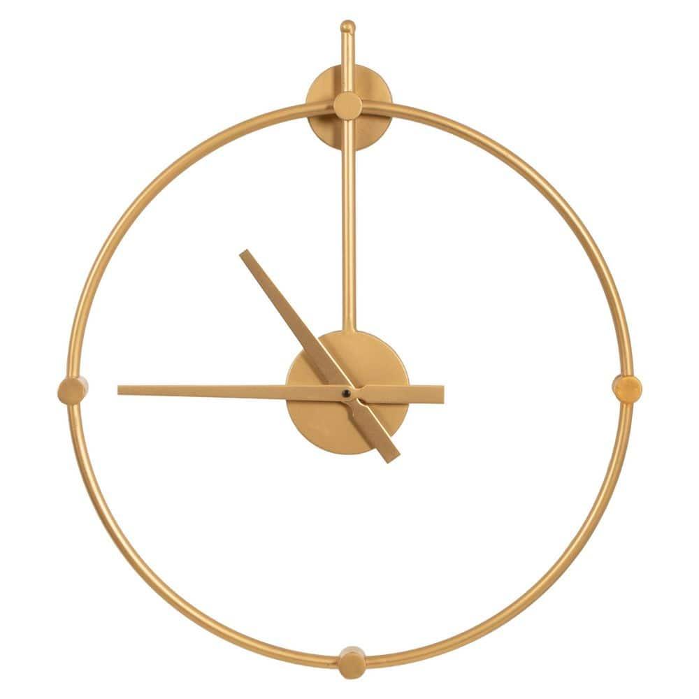 Kate and Laurel Lidor Round Metal Wall Clock, 22x25, Gold