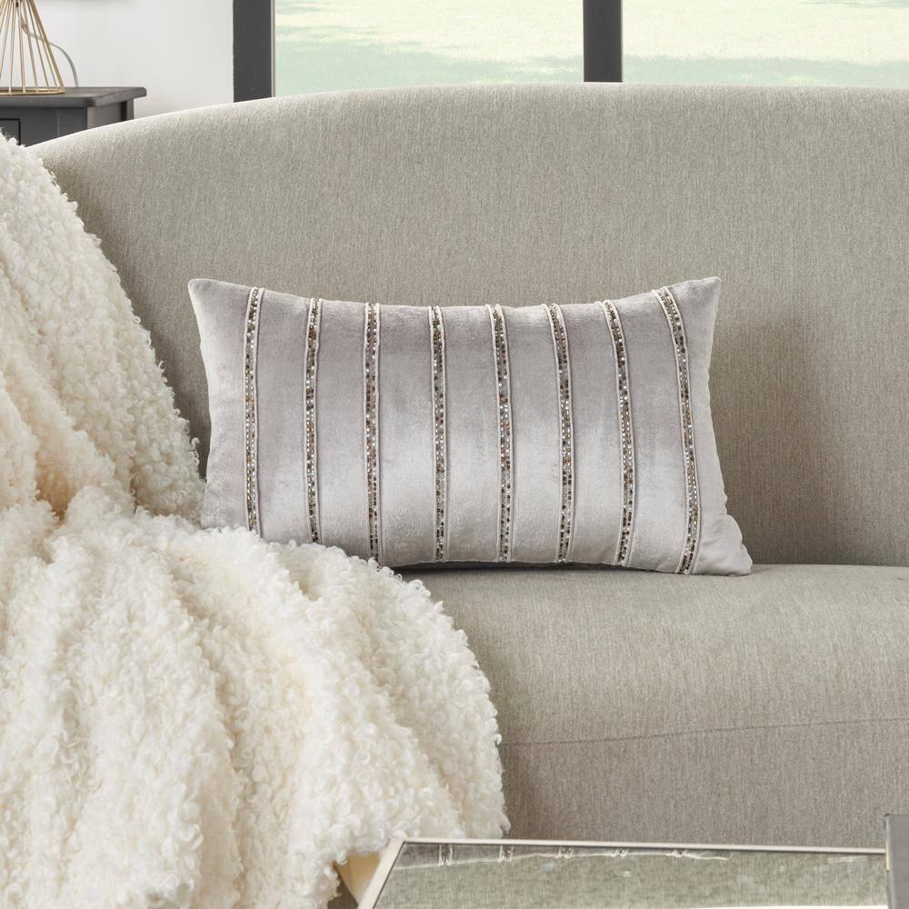 Mina Victory AZ217-012021 Sequined Cotton Blend;Viscose Throw Pillow