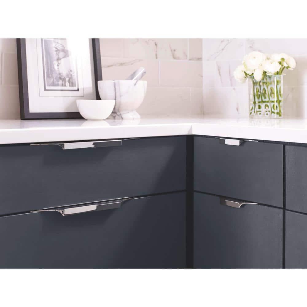 Extent 8-9/16 in. (217mm) Modern Polished Chrome Cabinet Edge Pull