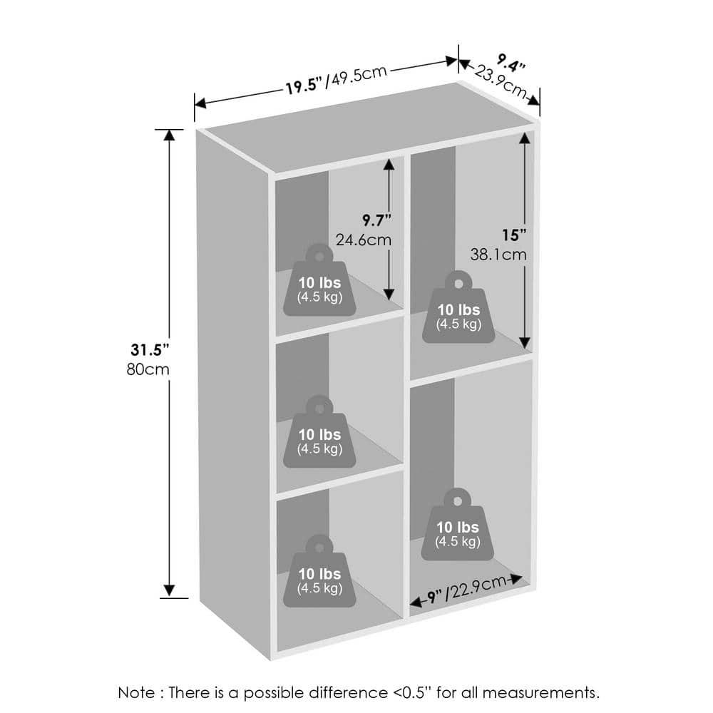 KINOFO 5-Cube Open Shelf Clothing & Closet Storage Organization, White