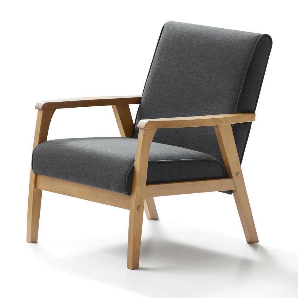 Lara Exposed Arm Accent Chair Charcoal - Brookside Home