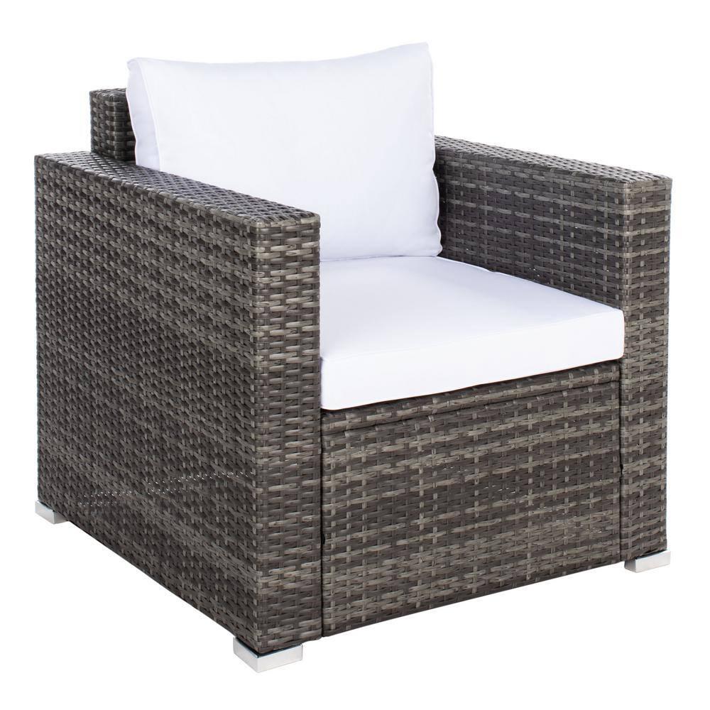 Machie 4Pc Living Set - Indoor/Outdoor - PAT7508 - Grey Brown/White - Safavieh