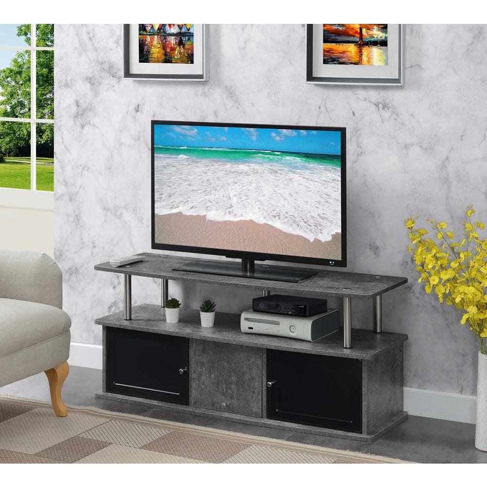 Designs2Go TV Stand with 3 Storage Cabinets and Shelf for TVs up to 55 inches, Cement