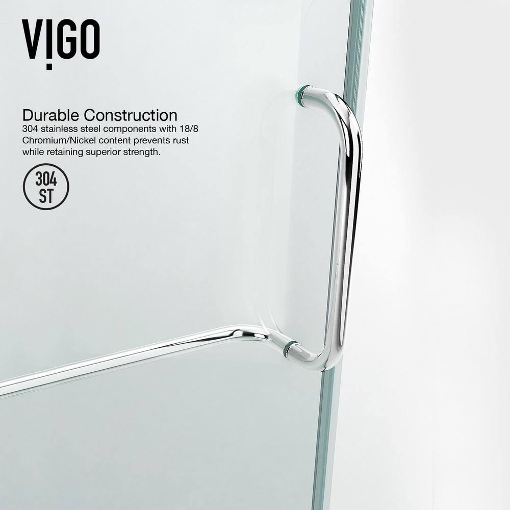 VIGO Piedmont 38" W x 38" D x 79" H Hinged Frameless Shower Enclosure with 3/8 Clear Glass&Base VG6062CHCL38W