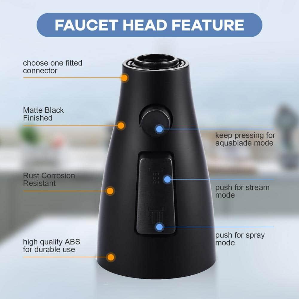 WOWOW 3-Function Sprayer Pull Down Kitchen Faucet Spray Head Replacement With 9-Adapter Kit