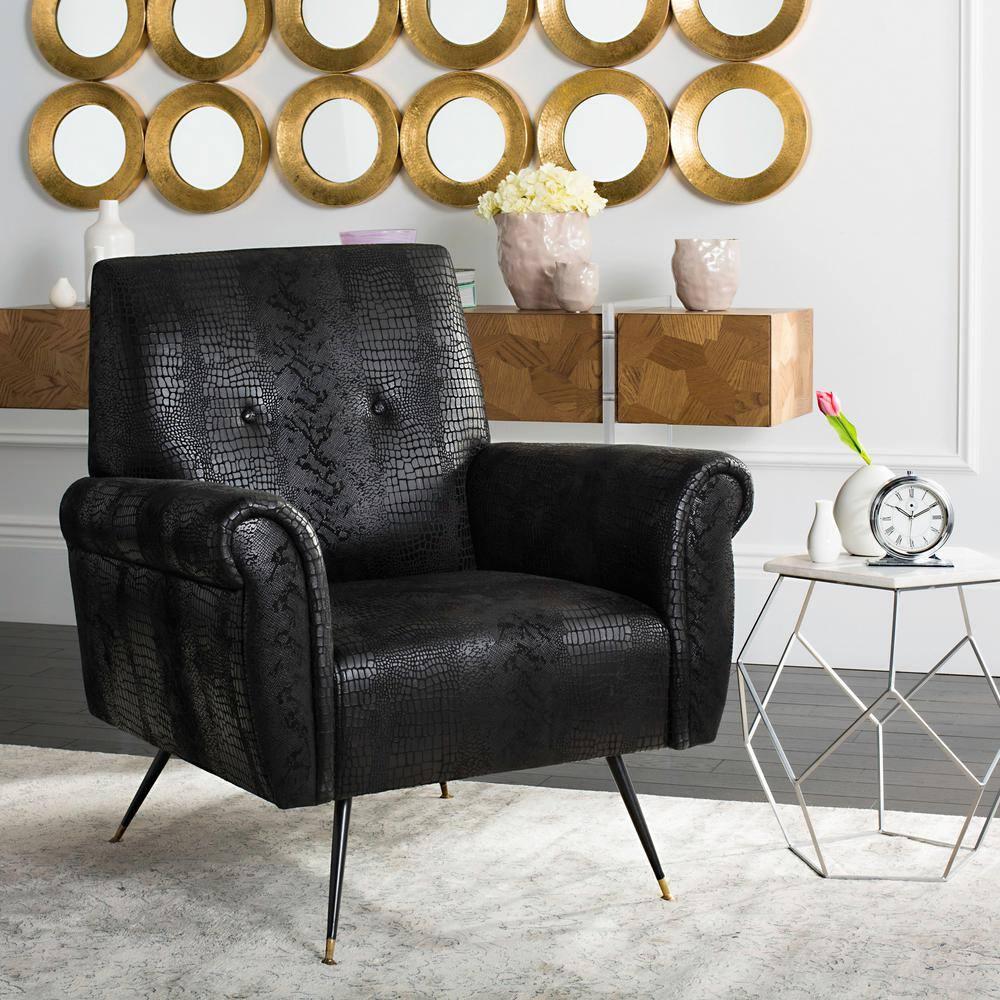 Mira Accent Chair - FOX6285 - Black - Safavieh
