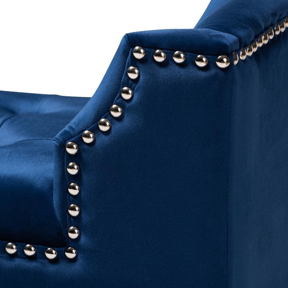 Perret Modern and Contemporary Royal Blue Velvet Fabric Upholstered Espresso Finished Wood Bench