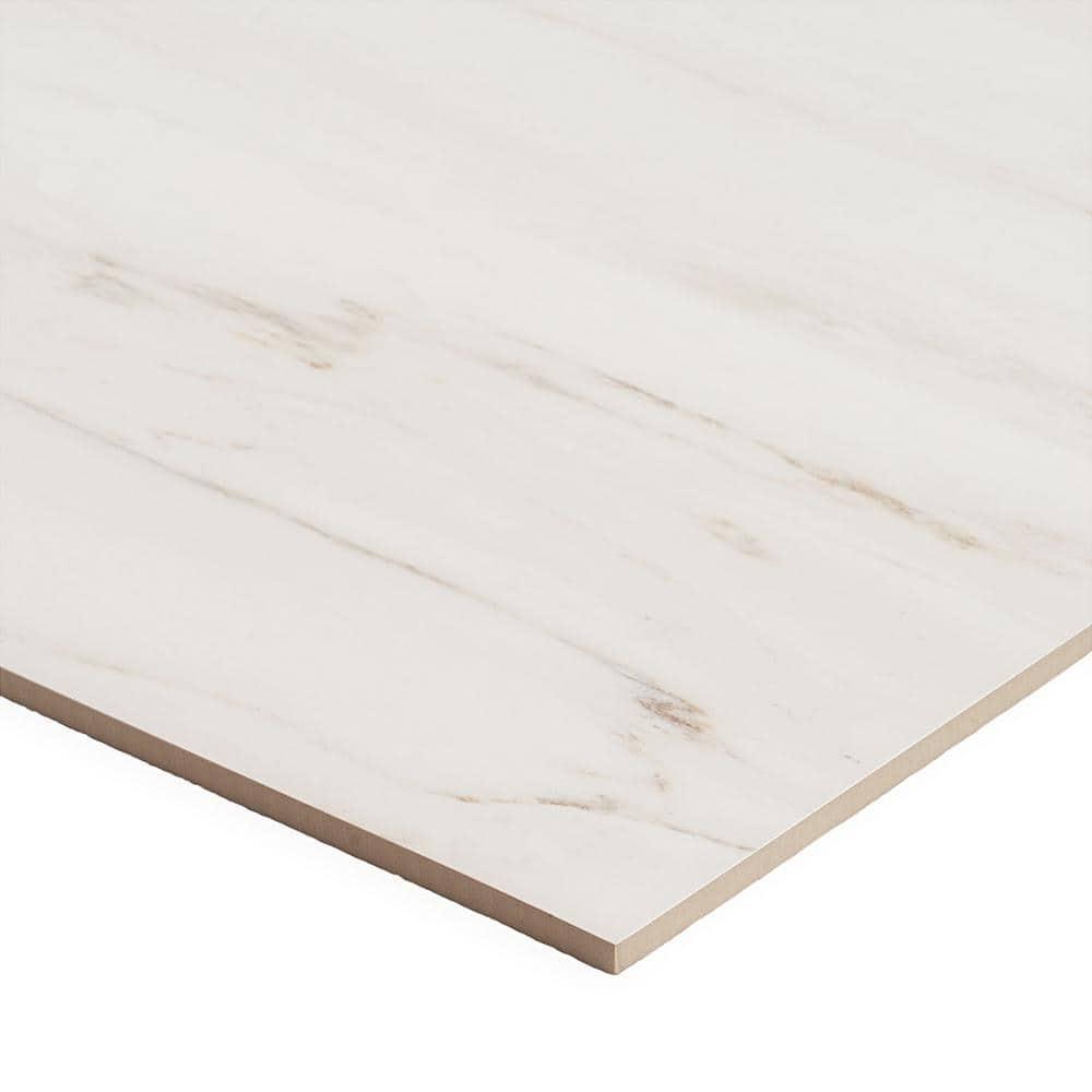 Large Format 24" x 47" Polished Marble Look Porcelain Floor and Wall Tile (15.5 Sq. Ft. / Case)