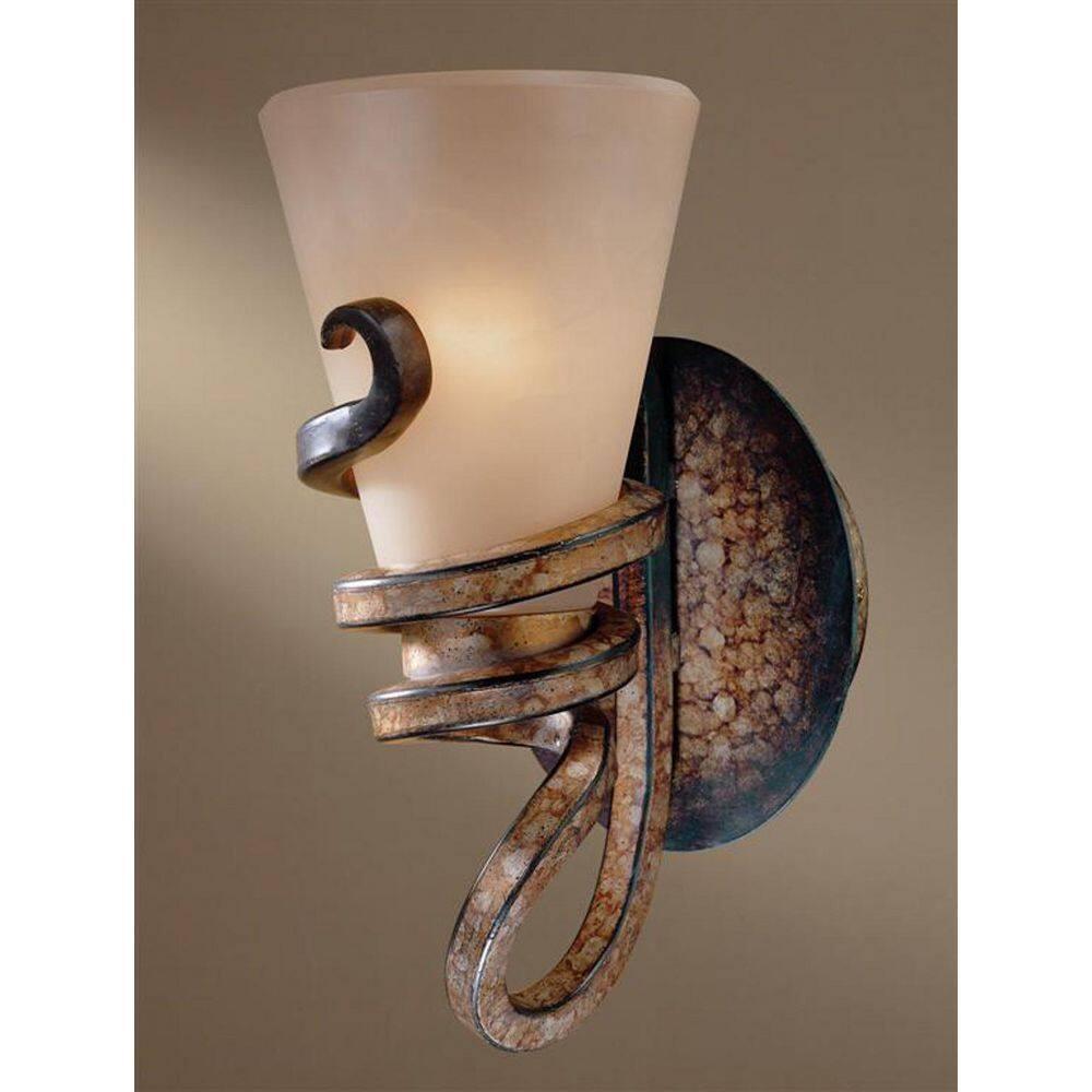 Elegant Tofino Bronze Wall Sconce with Marbre Grabar Glass